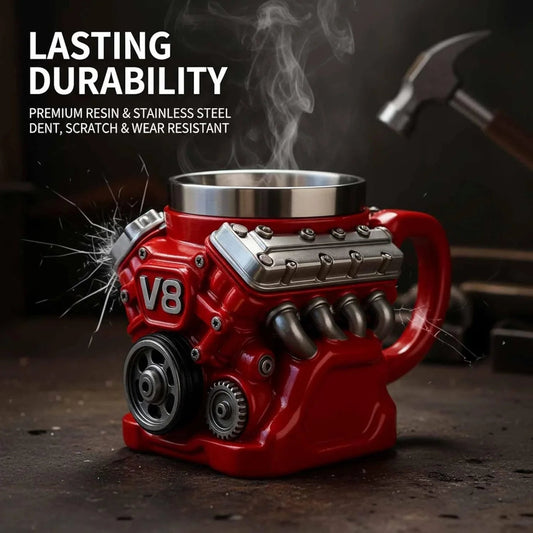 🔥V8 Engine Retro Stainless Steel Coffee Mug