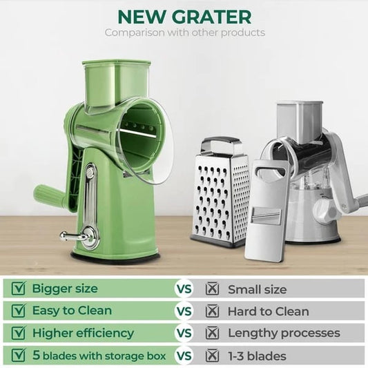 🧑🍳Kitchen Artifact - 50%OFF🥳5 in 1 Rotary Cheese Grater Vegetable Slicer