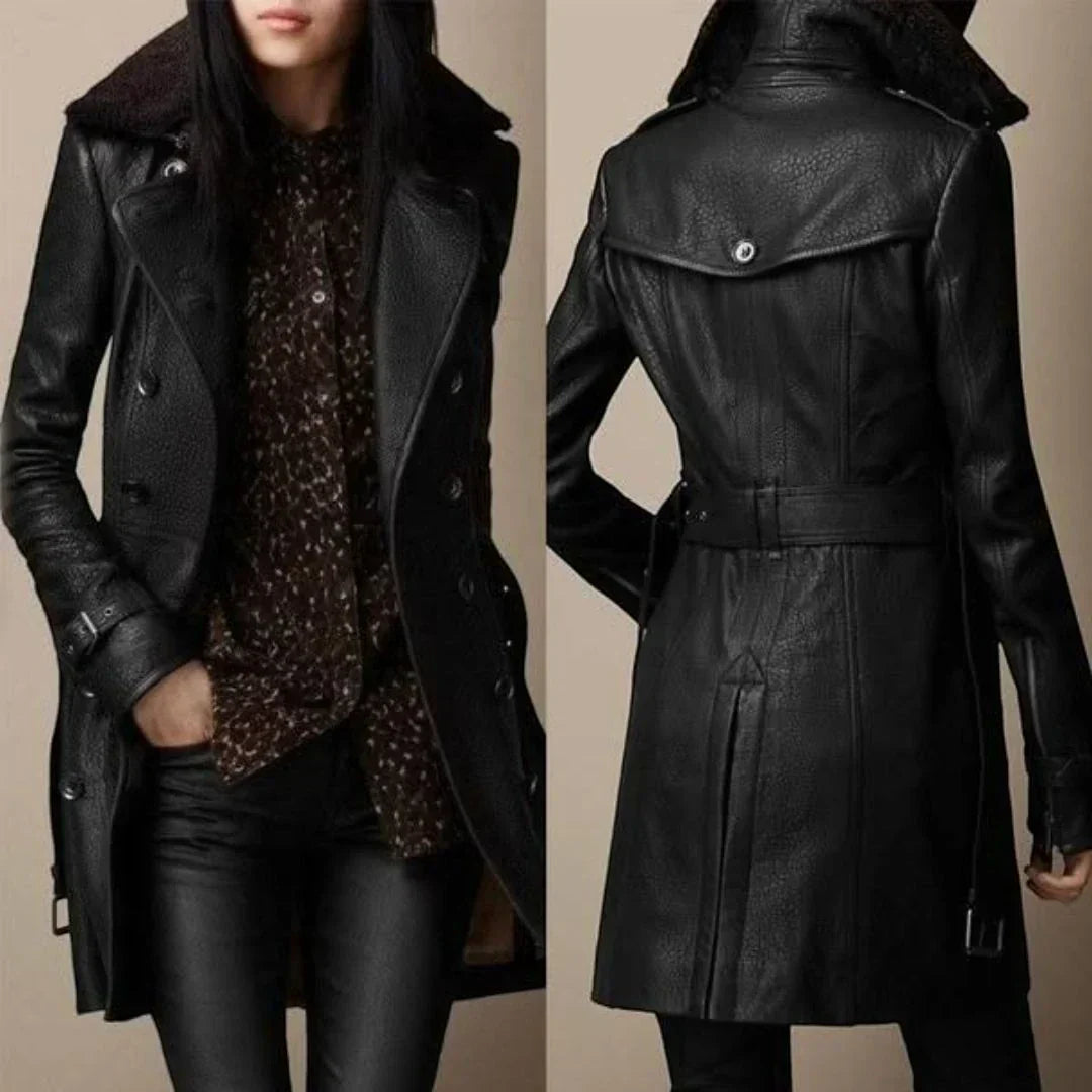 Talia | Classic Leather Coat