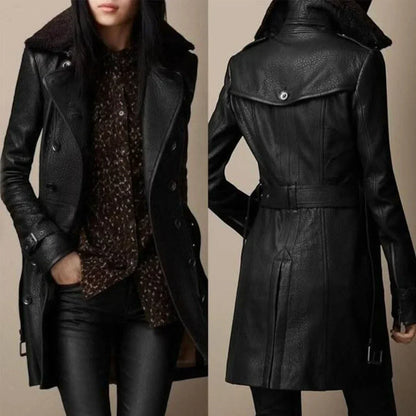 Talia | Classic Leather Coat