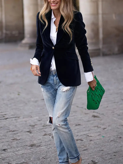 Talia | Elegant Velvet Blazer