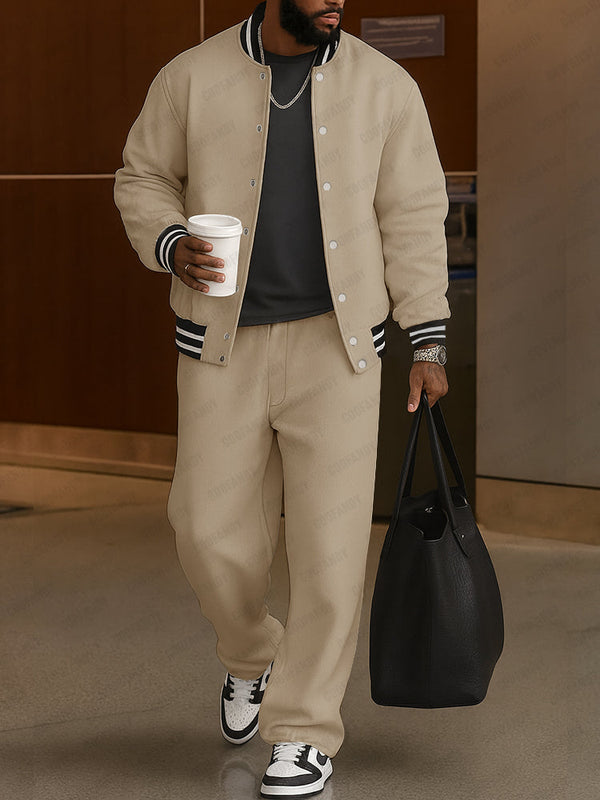 Classic Striped Jacket Pants Set