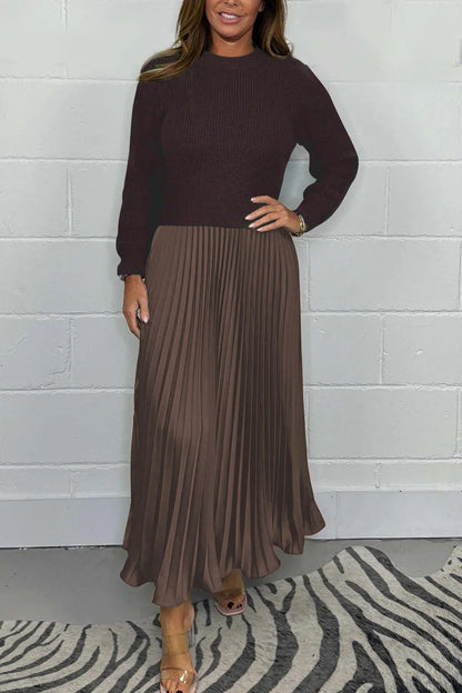 Cozy Knit Pleated Dress