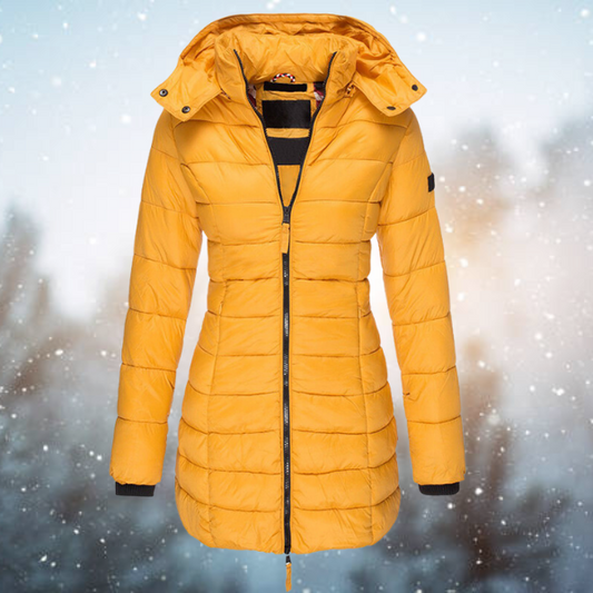Long Puffer Down Jacket for Women - Ultra-Warm& Figure-Flattering